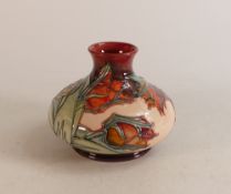 Moorcroft Red Tulip squat vase, height 10cm