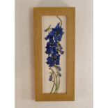 Moorcroft Delphinium plaque. dated 2015, height 34.5cm