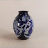 Moorcroft Blue Lagoon vase, by Paul Hilditch, red dot seconds, height 13cm