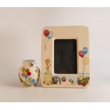 Moorcroft Nursery Rhyme picture frame together with matching ginger jar, height of tallest 26cm