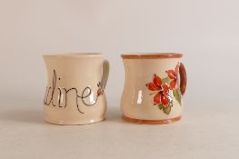 Two Moorcroft Mugs to include Pauline and Clematis flowers (2)