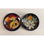 Two Moorcroft Pin Dishes to include Passionfruit and Parasol Dance (2)