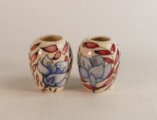A pair of Jacobs Ladder vases, height 9cm