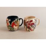 Two Moorcroft barrel mugs to include Field mouse and Butterflies (2)