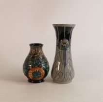 Moorcroft Peacock Parade vase together with Golden Destiney vase, height of tallest 20cm, both