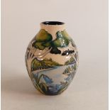 Moorcroft Grasmere Bluebell vase 3/5: No.40 signed by designer Nicola Slaney. Dated 2017 . red dot