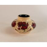 Moorcroft Chocolate Cosmos squat vase. Height 8.5cm