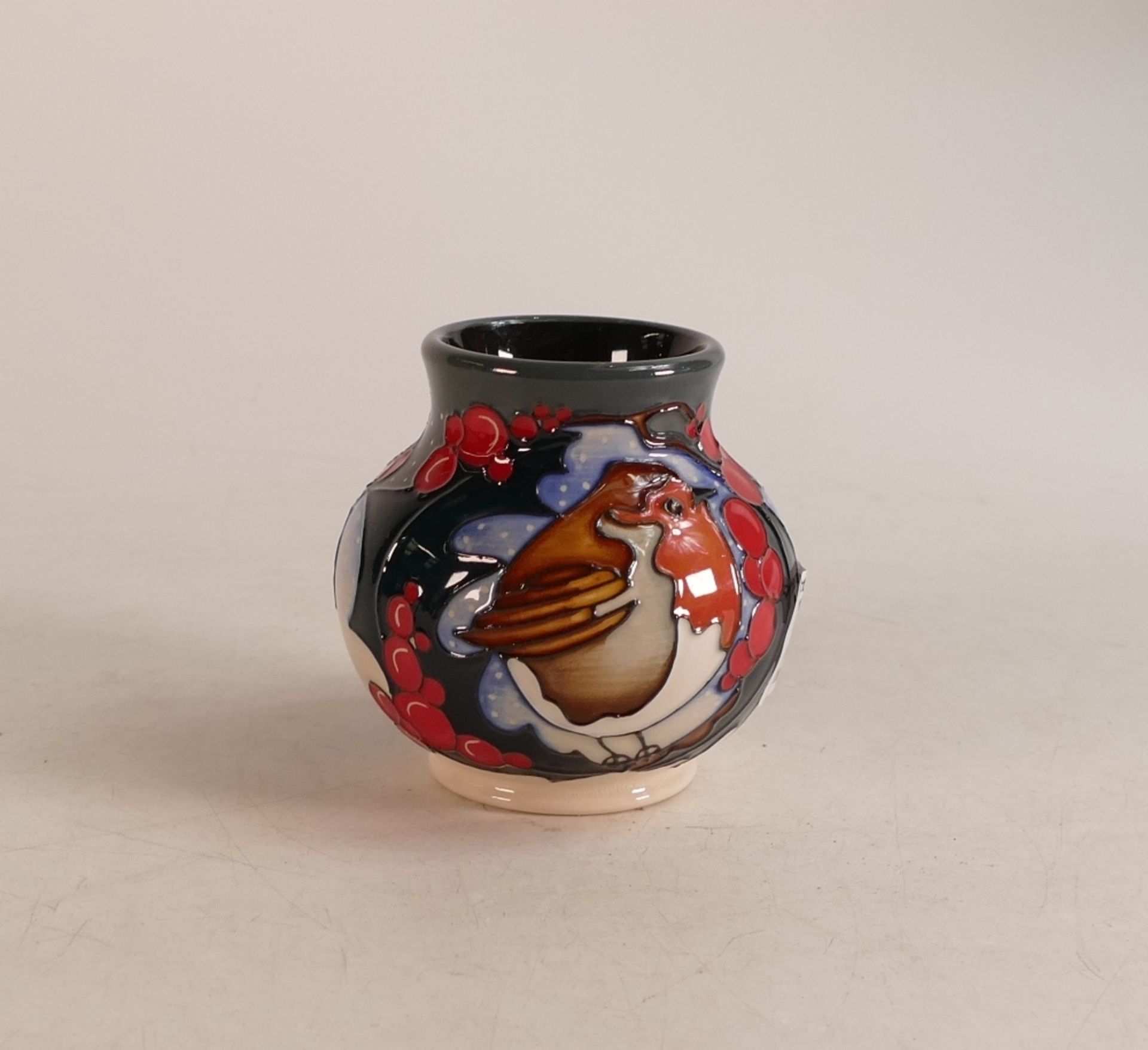 Moorcroft Brave Sir Robin vase: Designed by Vicky Lovatt. Height 10cm