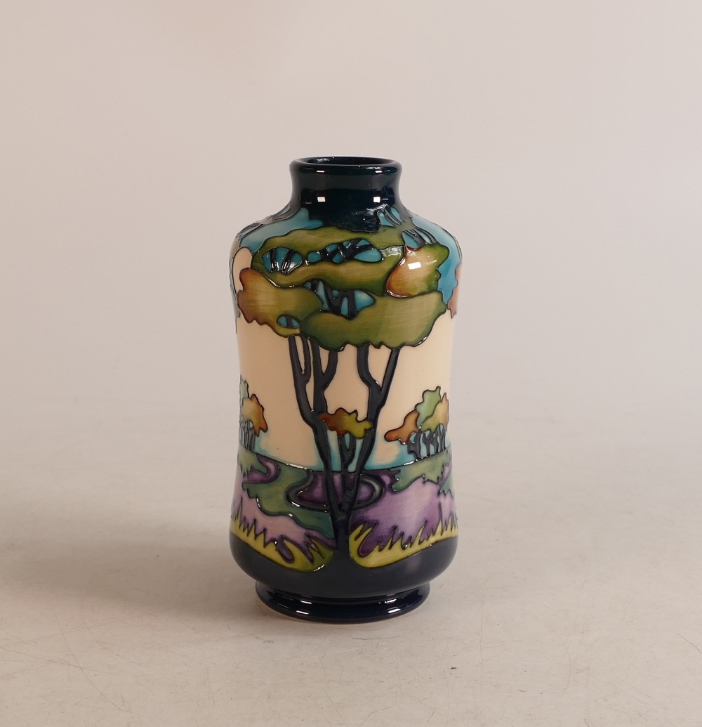 Moorcroft Collectors Club woodland themed vase, number 55, signed Rachel Bishop, dated 2016,