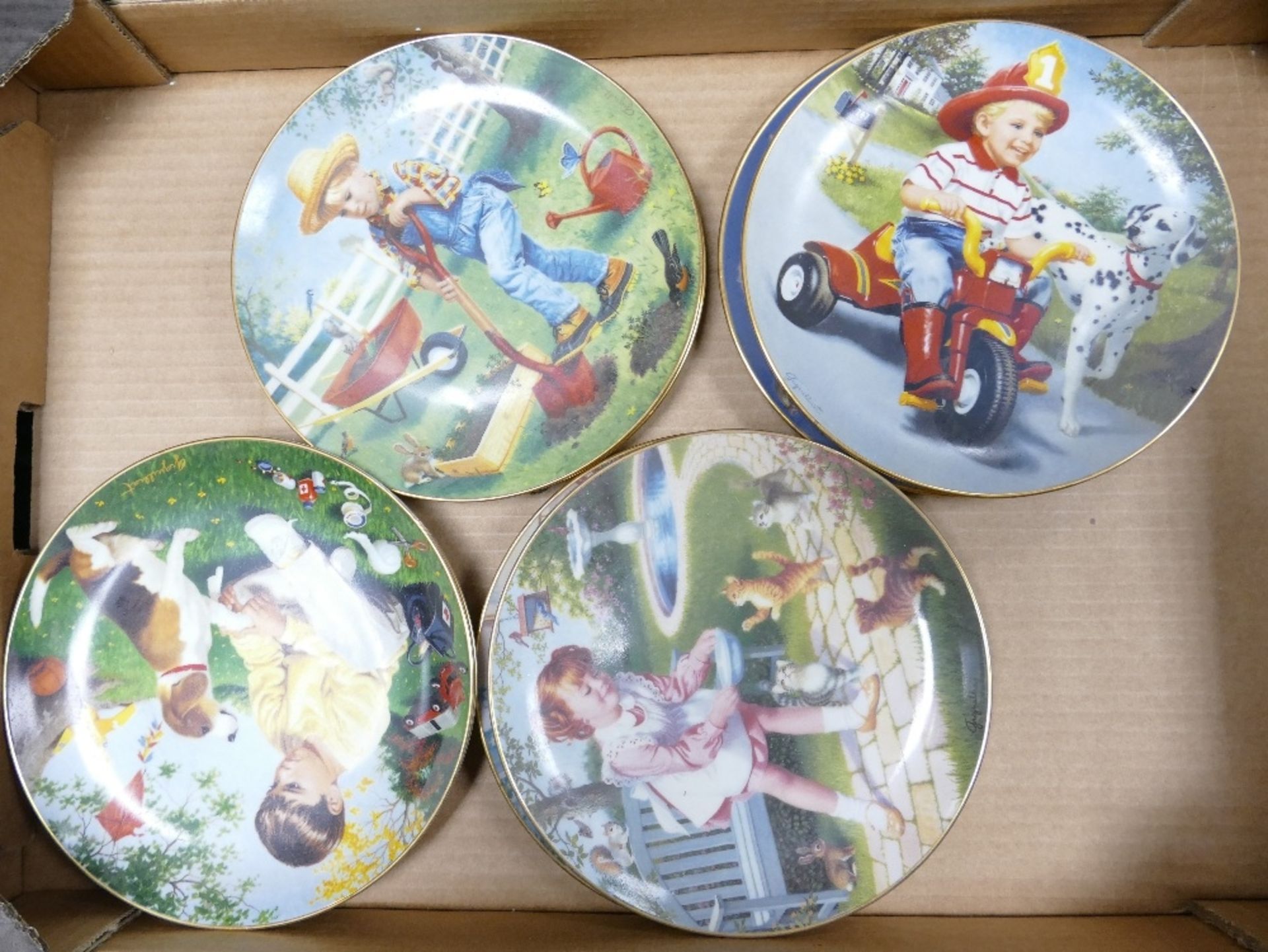 Six Danbury Mint Children of the Week limited edition wall plates