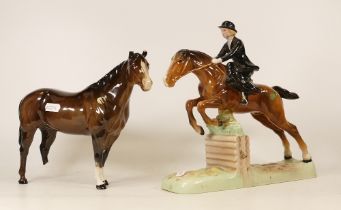 Beswick 982 Huntswomen (damaged) & similar Quarter Horse 2186(2)