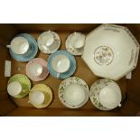 A mixed collection of Wedgwood to include wild strawberry cups & saucers, 3 polka dot cups &