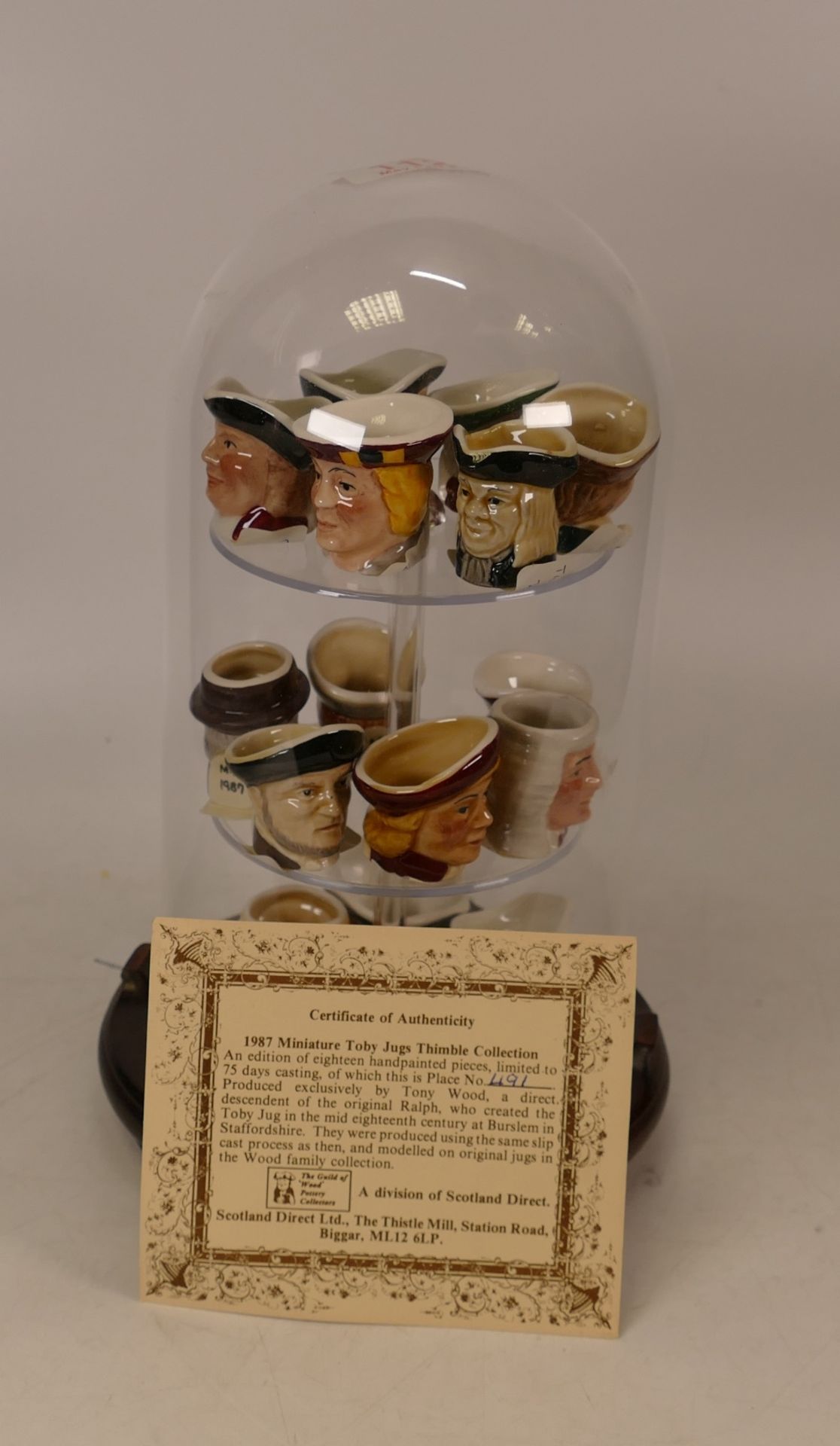 1987 Tony Wood Miniature Toby Jug Thimble Collection, with cert - Image 2 of 2