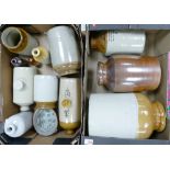 A Good Collection of Saltglaze Stoneware Bottles and Jars (2 Trays)