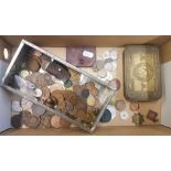 WW1 Princess Mary Christmas 1914 Gift Fund Brass box, together with a collection of pre-decimal