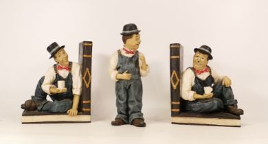 Laurel and Hardy bookends (slight damage) and a figure of Hardy