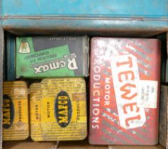 A collection of vintage tins containing washers, screws, bolts etc (1 tray)