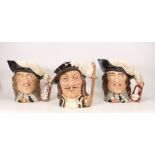 Royal Doulton Three Musketeers Character Jugs to include two x D'Artagnan D6691 together with