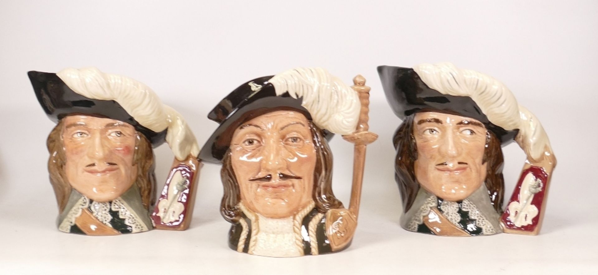 Royal Doulton Three Musketeers Character Jugs to include two x D'Artagnan D6691 together with