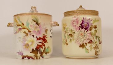 Carlton Ware preserve pots in the Regalia and Christmas Cactus pattern. Height 15cm (2)