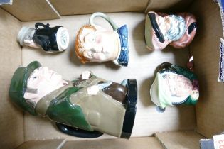 Royal Doulton character jugs to include Falstaff D6385, Sairey Gamp D5451, Fat boy , Toby jug