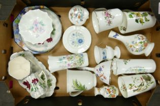 A mixed collection of items to include Aynsley Wild Tudor vases, Cottage Garden bud vase, Wedgwood