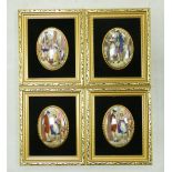 Four Harleigh China Framed Oval Plaques with images from the Cries of London Series (4)