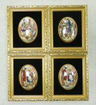 Four Harleigh China Framed Oval Plaques with images from the Cries of London Series (4)