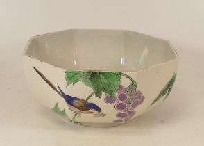 Shelley kingfisher patterned octagon fruit bowl