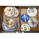 A large collection of decorative Copenhagen, Royal Grafton & similar wall plates (2 trays)