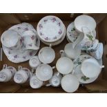 Royal Windsor cottage rose tea set together with similar Mayfair tea set (1 tray)