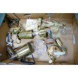 A mixed collection of items to include Brass Safety Miners lamps, similar burners & ornaments etc