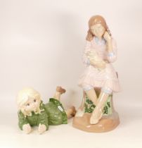figure of a girl with a puppy and a girl lying down (2)