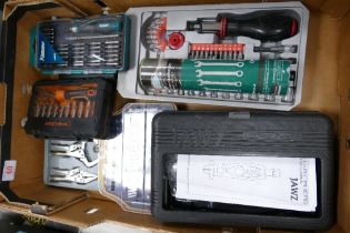 A collection of cased screwdriver, spanner & similar tools