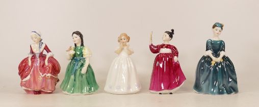 Small Royal Doulton Lady Figures to include Goody Two Shoes Hn2037, Catherine Hn3044, Cherie Hn2341,