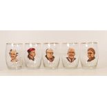 Classics Coronation Street set of 5 drinking glasses to include Annie Walker, Albert Tatlock, Ena