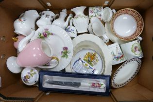 A Mixed Collection of Ceramic Items to include Wedgwood Pink Coffee Pot, Spode Mill Jug, Cauldon