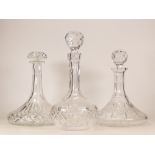 Three Crystal Glass Decanters to include one Made in Poland and one Edinburgh Crystal Continent