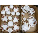 Best Quality Royal Albert Old Country Rose Patterned 22 piece tea set, similar coffee pot &