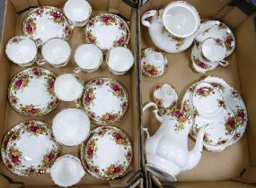 Best Quality Royal Albert Old Country Rose Patterned 22 piece tea set, similar coffee pot &