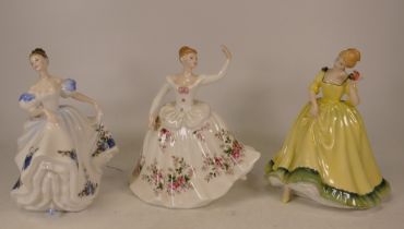 Royal Doulton lady figures Beatrice HN3263, Paula HN2906 and Shirley HN2702 (3)
