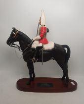 Beswick Connoisseur Lifeguard on horse 2562 on wooden plinth.