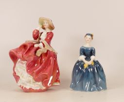 Royal Doulton lady figures to include Top o the Hill HN1937 and Cherie HN2341