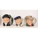 Three Royal Doulton Character Jugs to include The Poacher D6429, Capt Ahab D6500 and Lobster Man