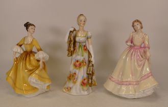 Royal Doulton lady figures Stephanie HN2807, Yours FOrever HN3354 and Francesca Fine Bone China lady
