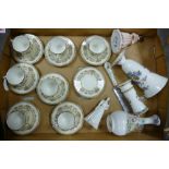 A mixed collection of items to include Aynsley Henley coffee cups and saucers, Aynsley Wild Tudor