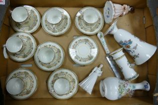 A mixed collection of items to include Aynsley Henley coffee cups and saucers, Aynsley Wild Tudor