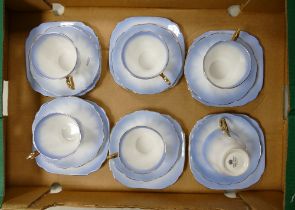 Royal Albert Bone China 6 trios in blue/ white pattern