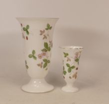 Boxed Wedgwood Wild Strawberry Pattern vases, tallest 17.5cm(2)