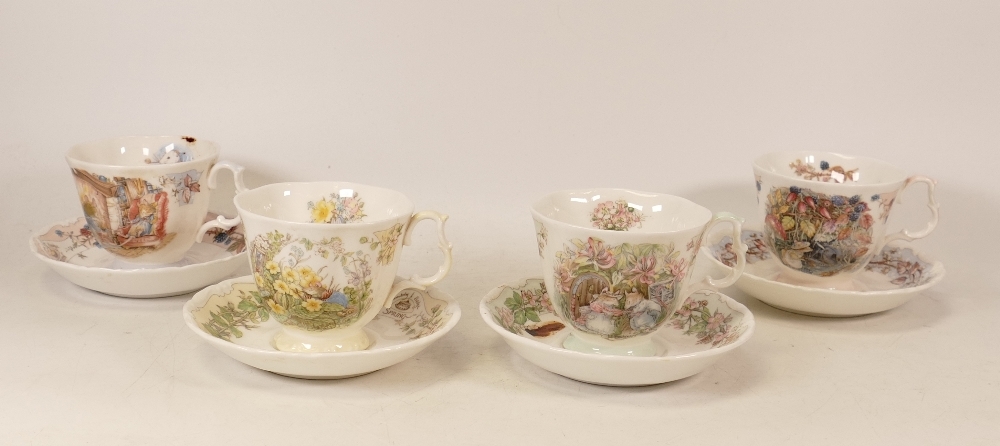 Royal Doulton Brambly Hedge set of four seasons cup and saucers winter, summer, autumn, spring (1
